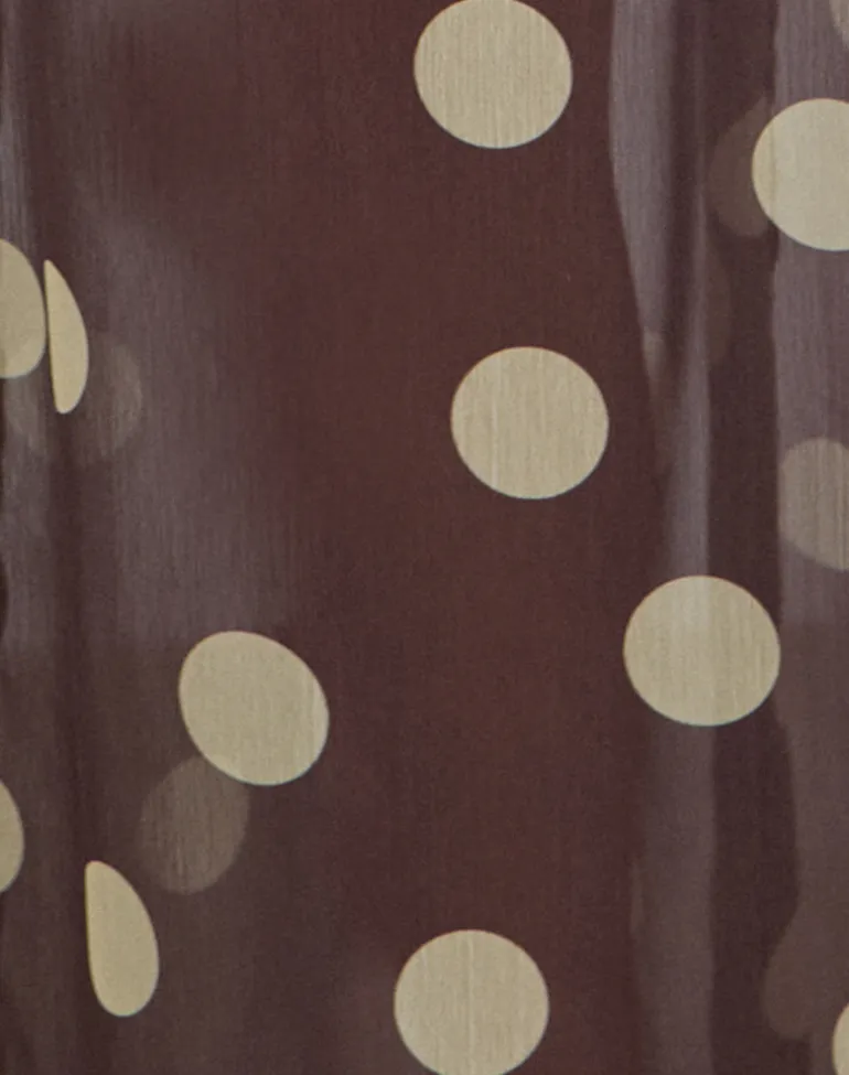 Surina Maxi Skirt in Brown with Irregular Polka Yellow