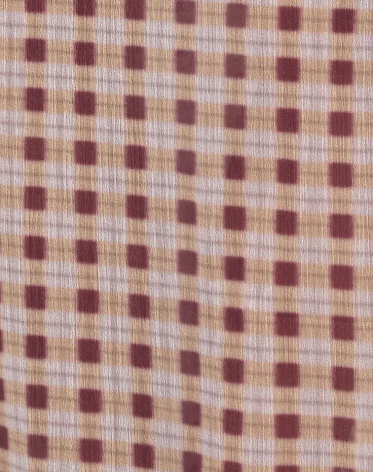 Surina Maxi Skirt in Chiffon Blurred Check Peach