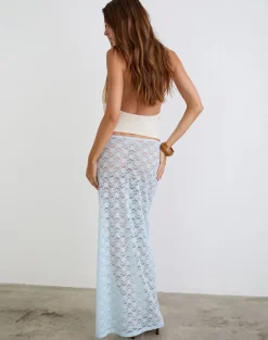 Surina Maxi Skirt in Lace Turquoise