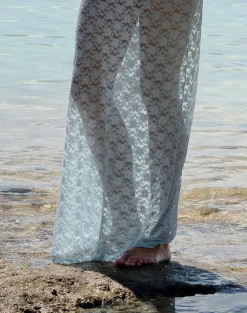 Surina Maxi Skirt in Lace Turquoise