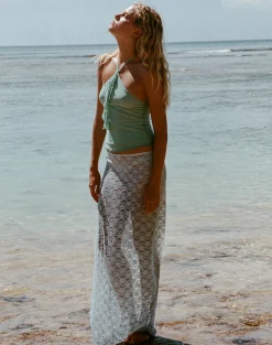 Surina Maxi Skirt in Lace Turquoise