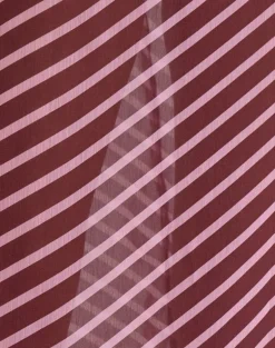 Surina Maxi Skirt in Tilted Stripe Chiffon Pink and Burgundy