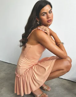Suvi Cami Mini Dress in Coral