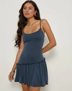 Suvi Cami Mini Dress in Ocean Storm