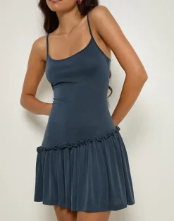 Suvi Cami Mini Dress in Ocean Storm