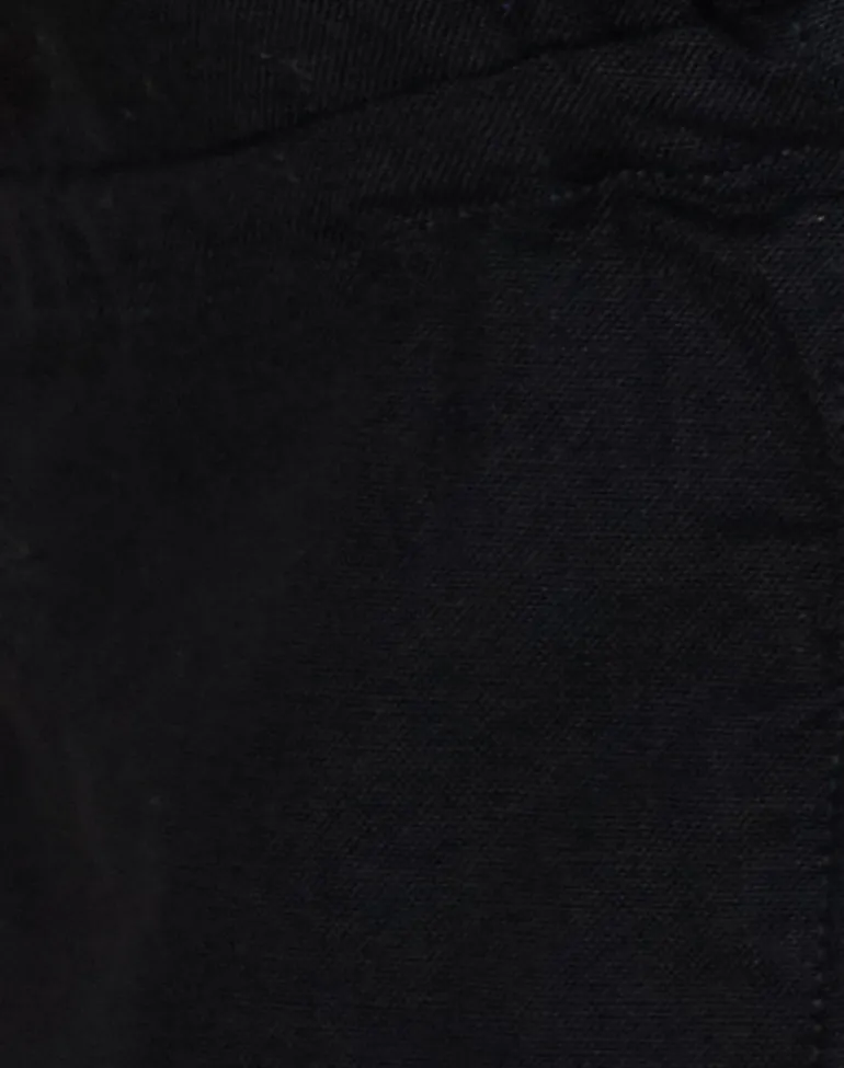 Syrma Backless Halterneck Top in Linen Black