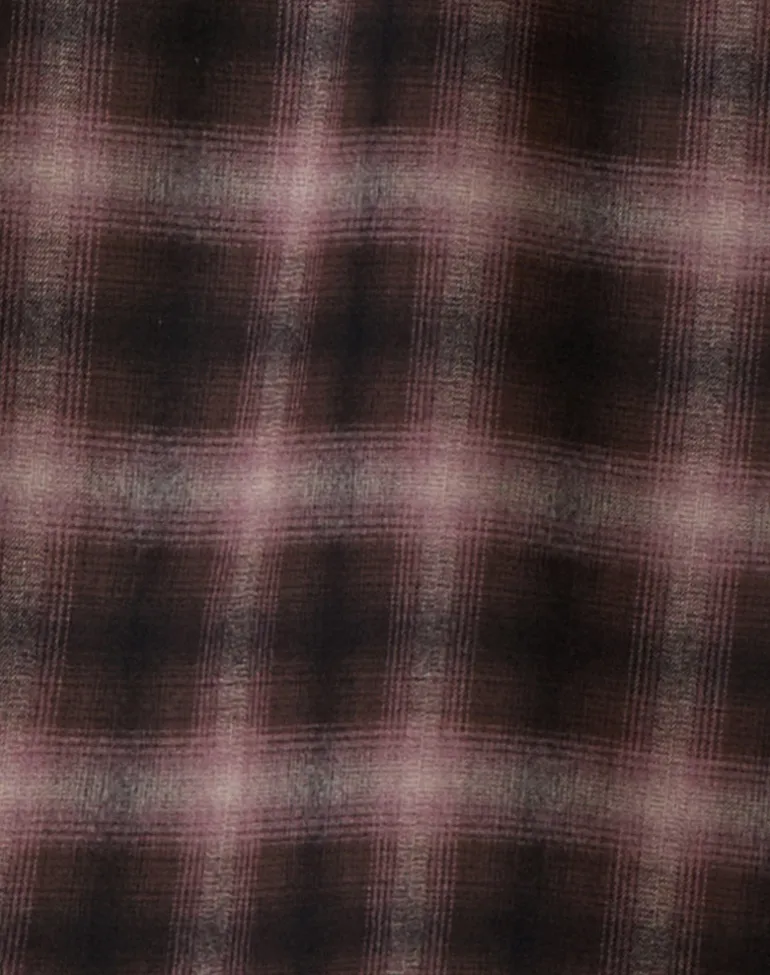 Taka Midi Skirt in Pink and Brown Check