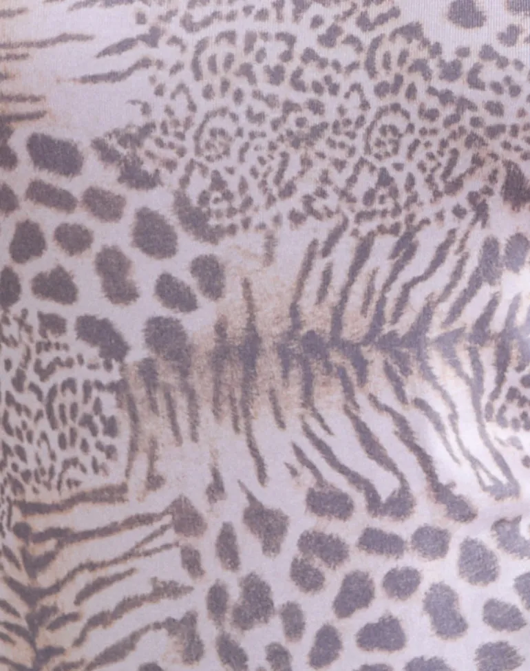 Talindra Long Sleeve Top in Leopard Jersey Lilac
