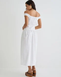 Tamashi Off the Shoulder Maxi Dress in White