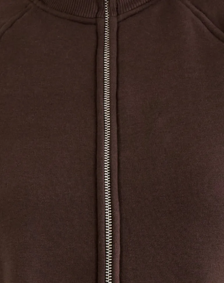 Tamayo Zip Turtleneck Jumper in Bitter Chocolate