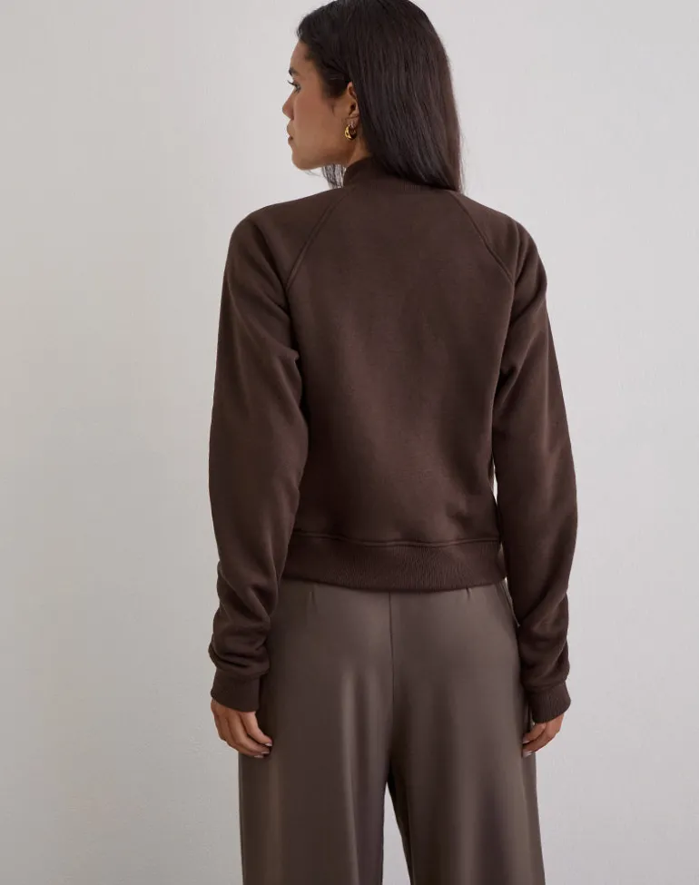 Tamayo Zip Turtleneck Jumper in Bitter Chocolate