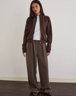 Tamayo Zip Turtleneck Jumper in Bitter Chocolate