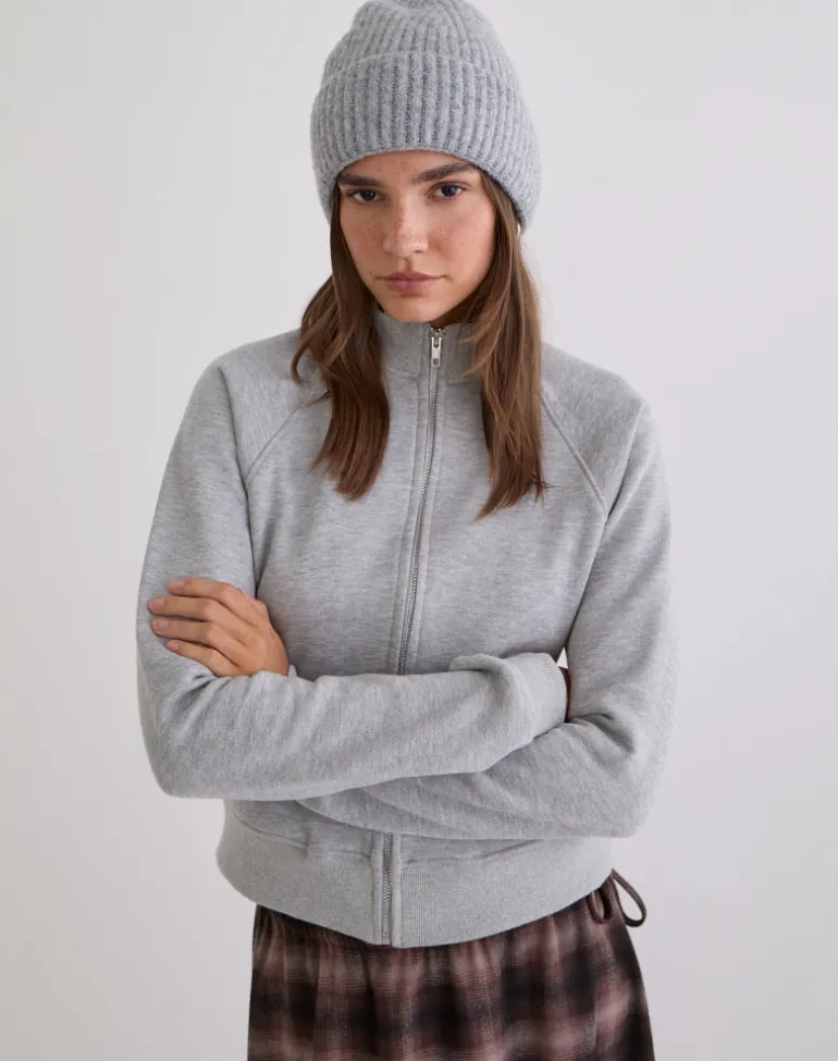 Tamayo Zip Turtleneck Jumper in Grey Marl