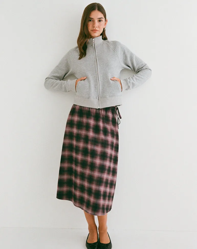 Tamayo Zip Turtleneck Jumper in Grey Marl