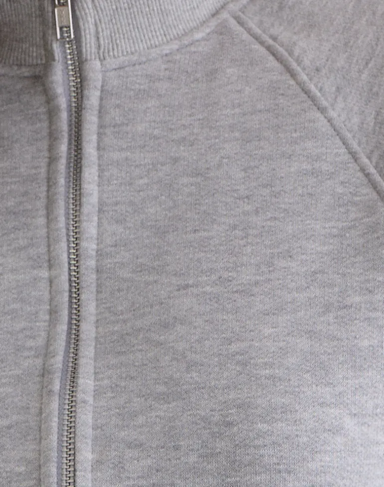Tamayo Zip Turtleneck Jumper in Grey Marl