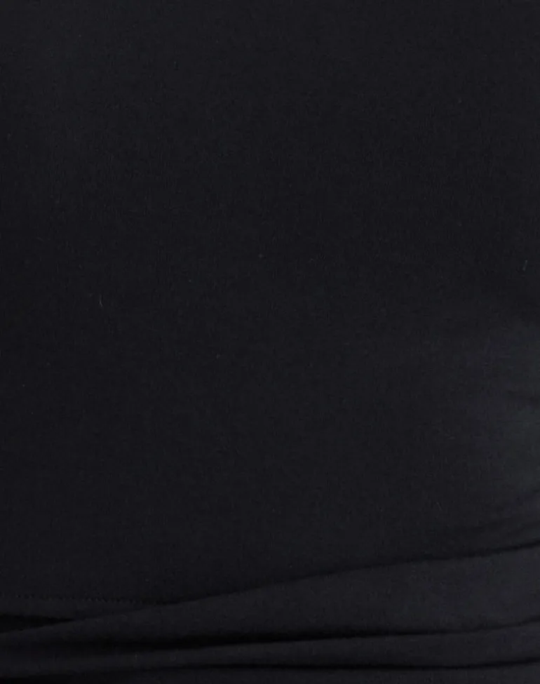 Tanzy Tie Top in Jersey Black