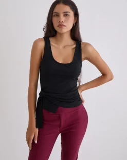 Tanzy Tie Top in Jersey Black