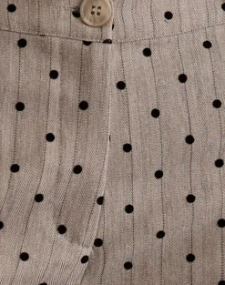 Tatina Trouser in Beige with Polka Pinstripe