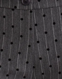 Tatina Trouser in Charcoal with Polka Pinstripe