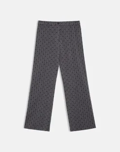 Tatina Trouser in Charcoal with Polka Pinstripe