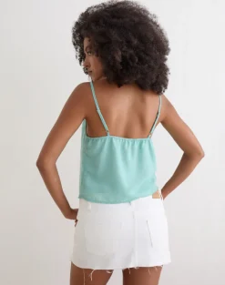 Tavina Top in Chiffon Floral Sequin Turquoise