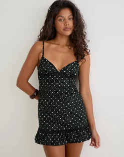 Tavita Mini Dress in Basic Polka Black