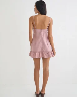 Tavita Mini Dress in Poplin Dusty Rose