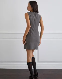 Thaif Mini Dress in Tailoring Charcoal