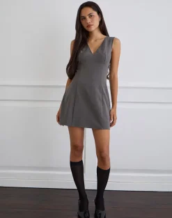 Thaif Mini Dress in Tailoring Charcoal