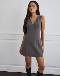 Thaif Mini Dress in Tailoring Charcoal