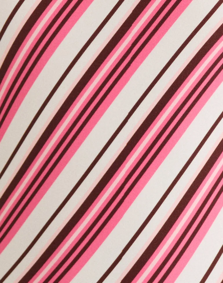 Tiara Tankini in Brown and Pink Candy Stripe