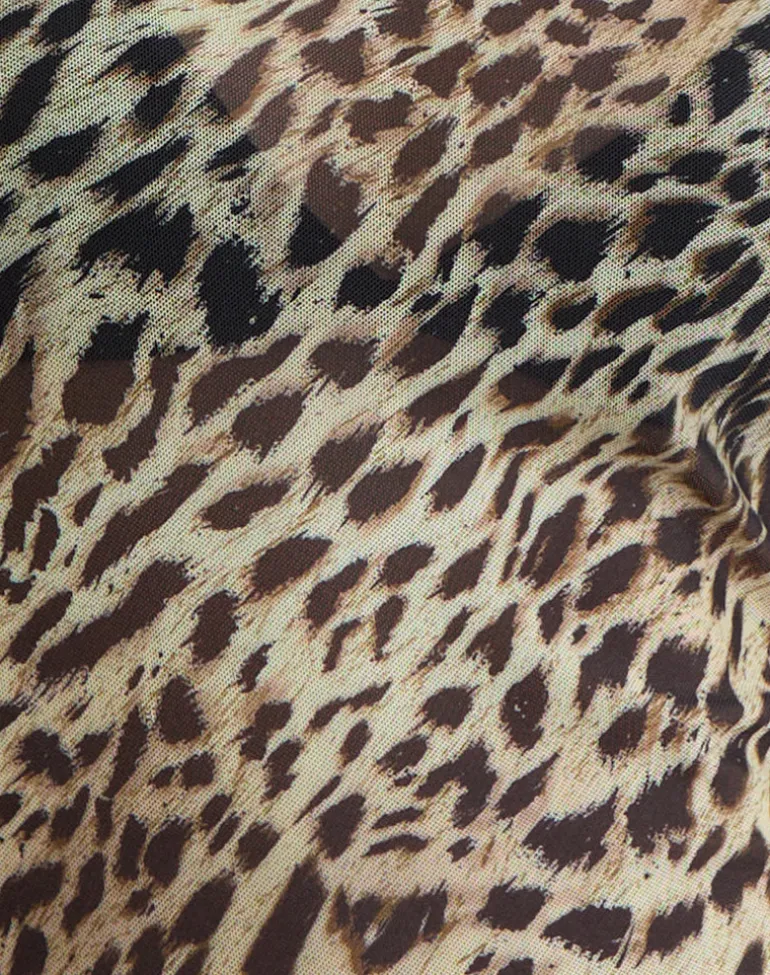 Tineko Long Sleeve Top in Leopard Dance Brown