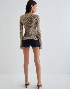 Tineko Long Sleeve Top in Wild Animal Neutral