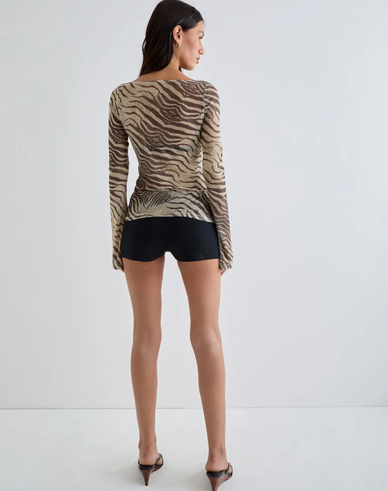 Tineko Long Sleeve Top in Wild Animal Neutral
