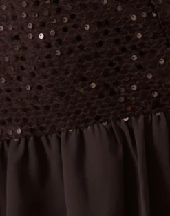 Tinosa Corset Dress in Ruffle Sequin Brown