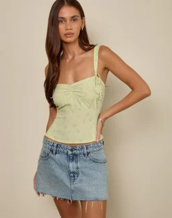 Tismia Top in Fun Ditsy Floral Lime