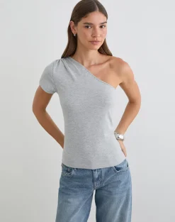 Tokiki One Shoulder Top in Jersey Misty