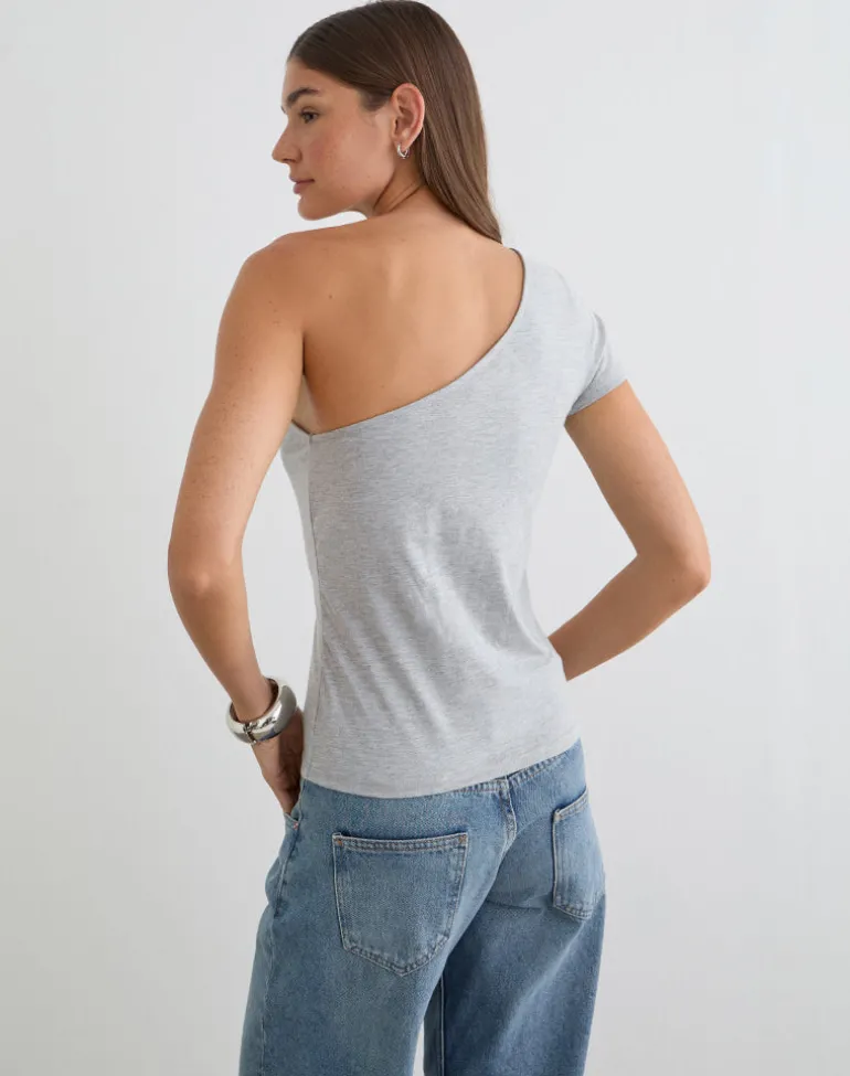 Tokiki One Shoulder Top in Jersey Misty
