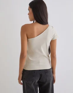 Tokiki One Shoulder Top in Jersey Ecru