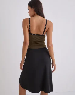 Tolani Cami Top in Heavy Mesh Khaki