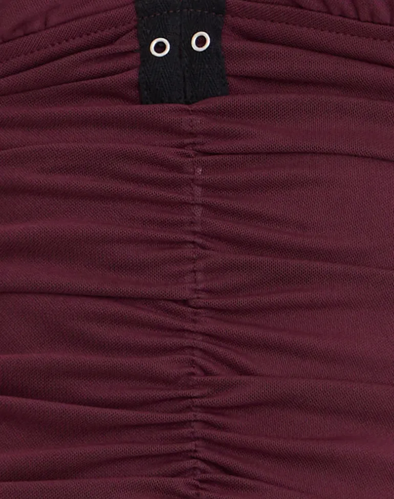 Tolani Cami Top in Heavy Mesh Wine