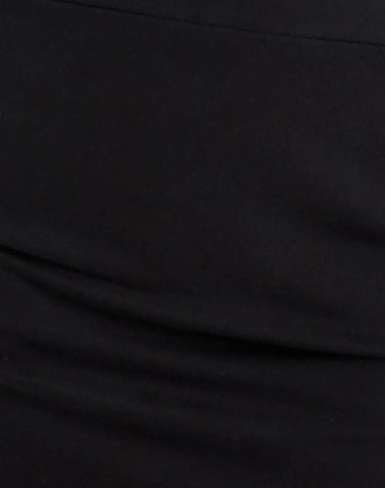 Tomoko Mini Dress in Cupro Black