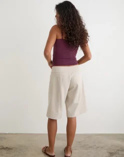 Tora Longline Short with Tie in Tailoring Stone