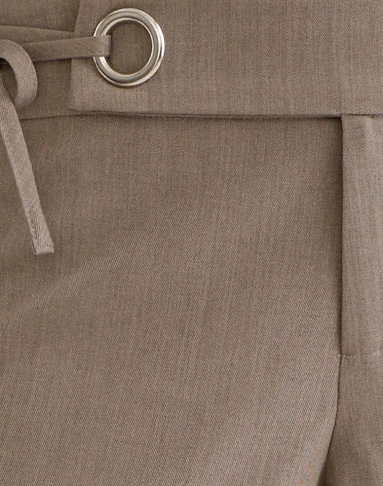 Tova Tie Tailoring Trouser in Khaki Beige