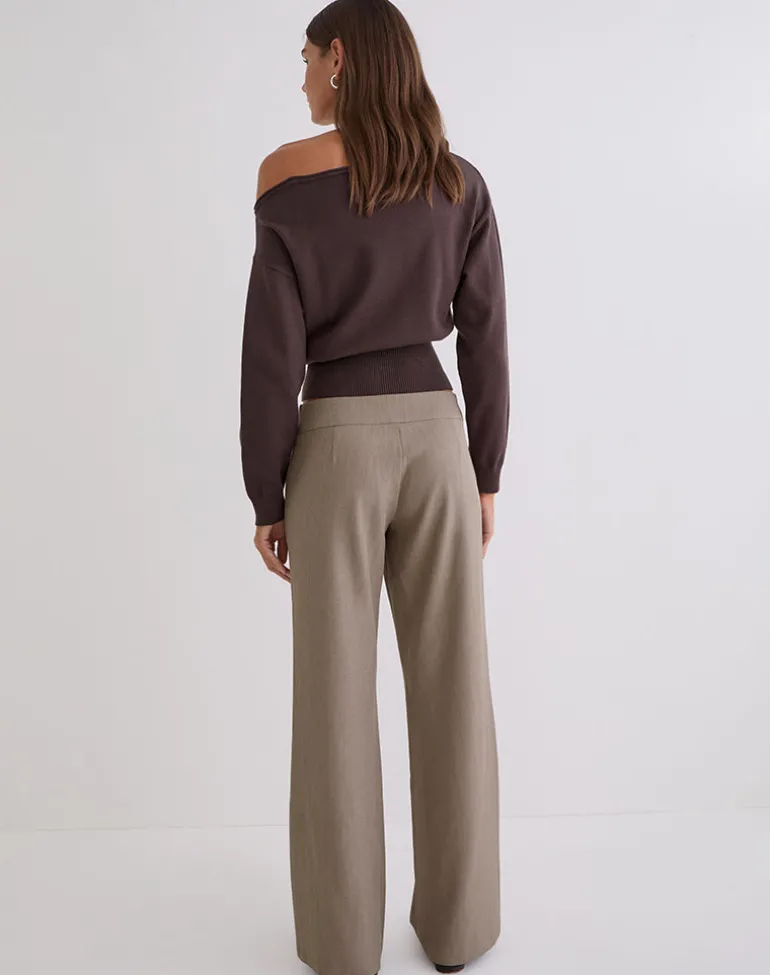 Tova Tie Tailoring Trouser in Khaki Beige
