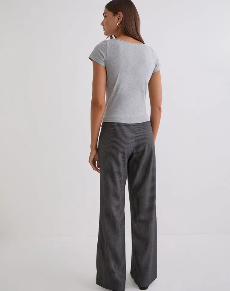 Tova Tie Tailoring Trousers in Pinstripe Grey