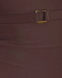 Towi Swim Tank Top in Brown with Trim