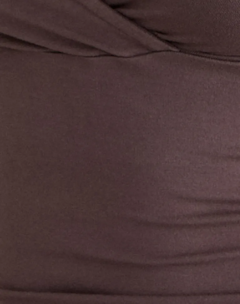 Trudis Wrap Top in Rayon Jersey Peppercorn