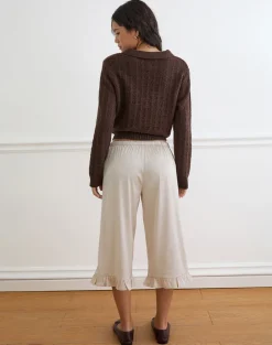 Tunelia Capri Trouser in Satin Champagne