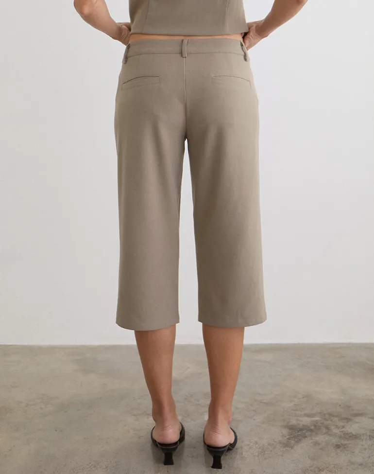 Tunian Capri Trouser in Tailoring Light Taupe